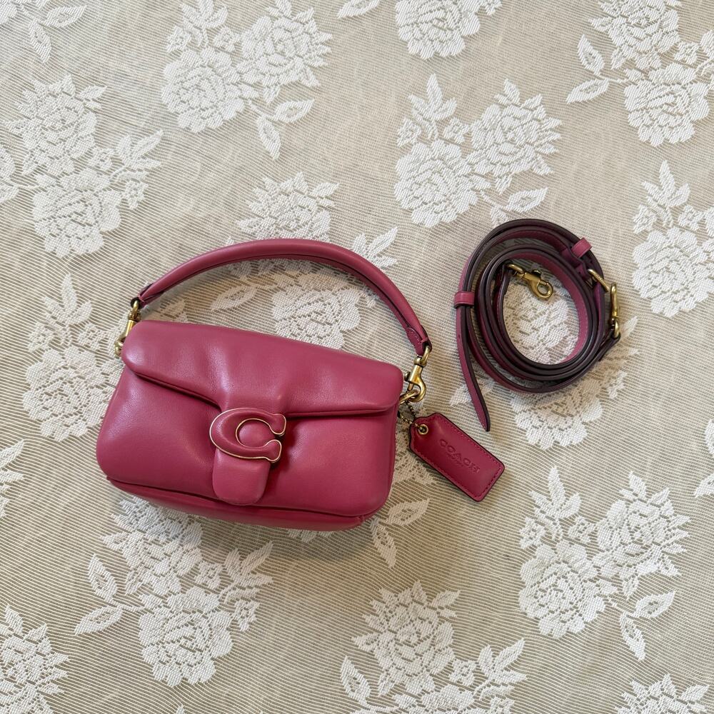 Coach Pillow Tabby 18 Rogue Pink Leather Shoulder Crossbody Bag